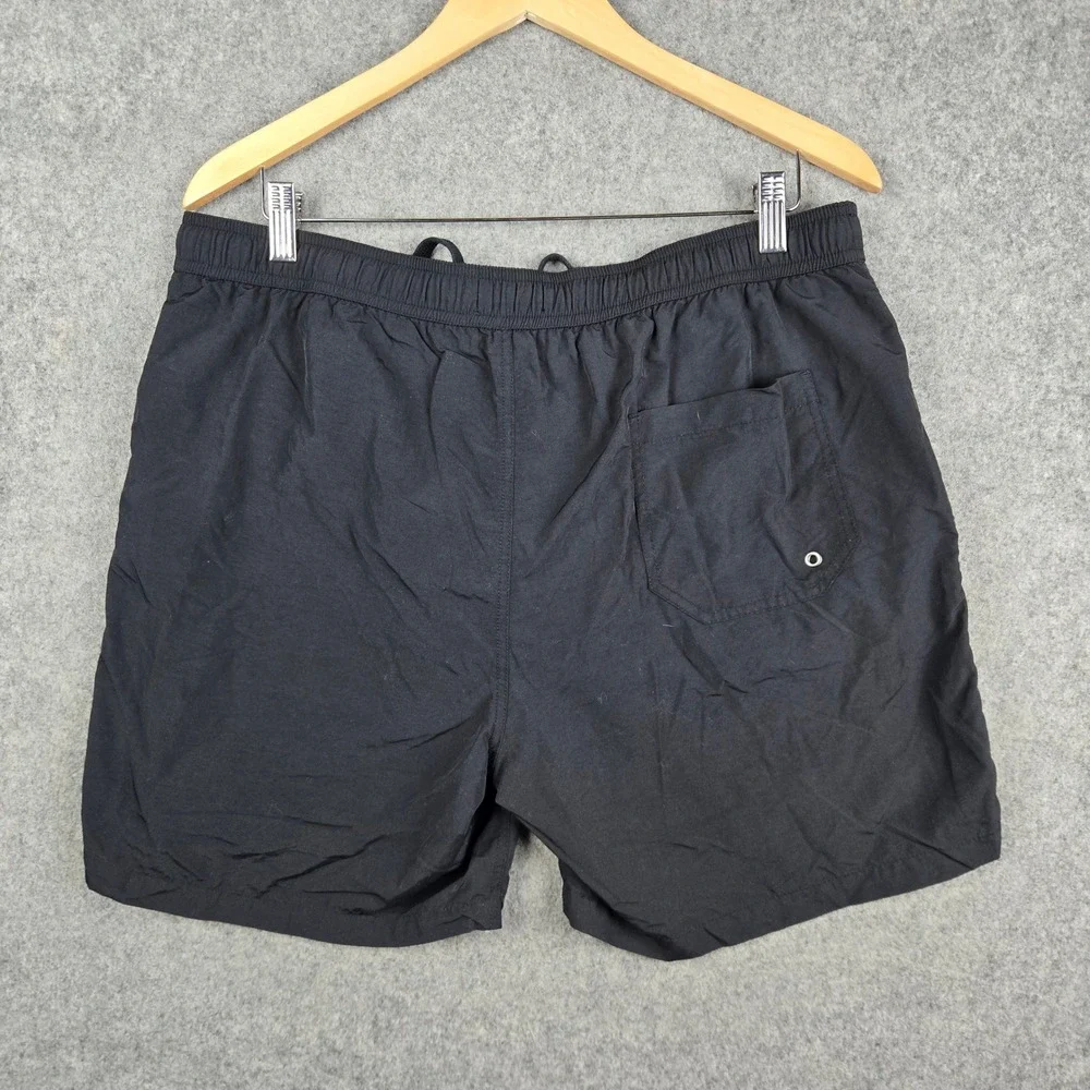 AllSaints Underground Swimshort Mens XL Black Logo Graphic Streetwear Trunks